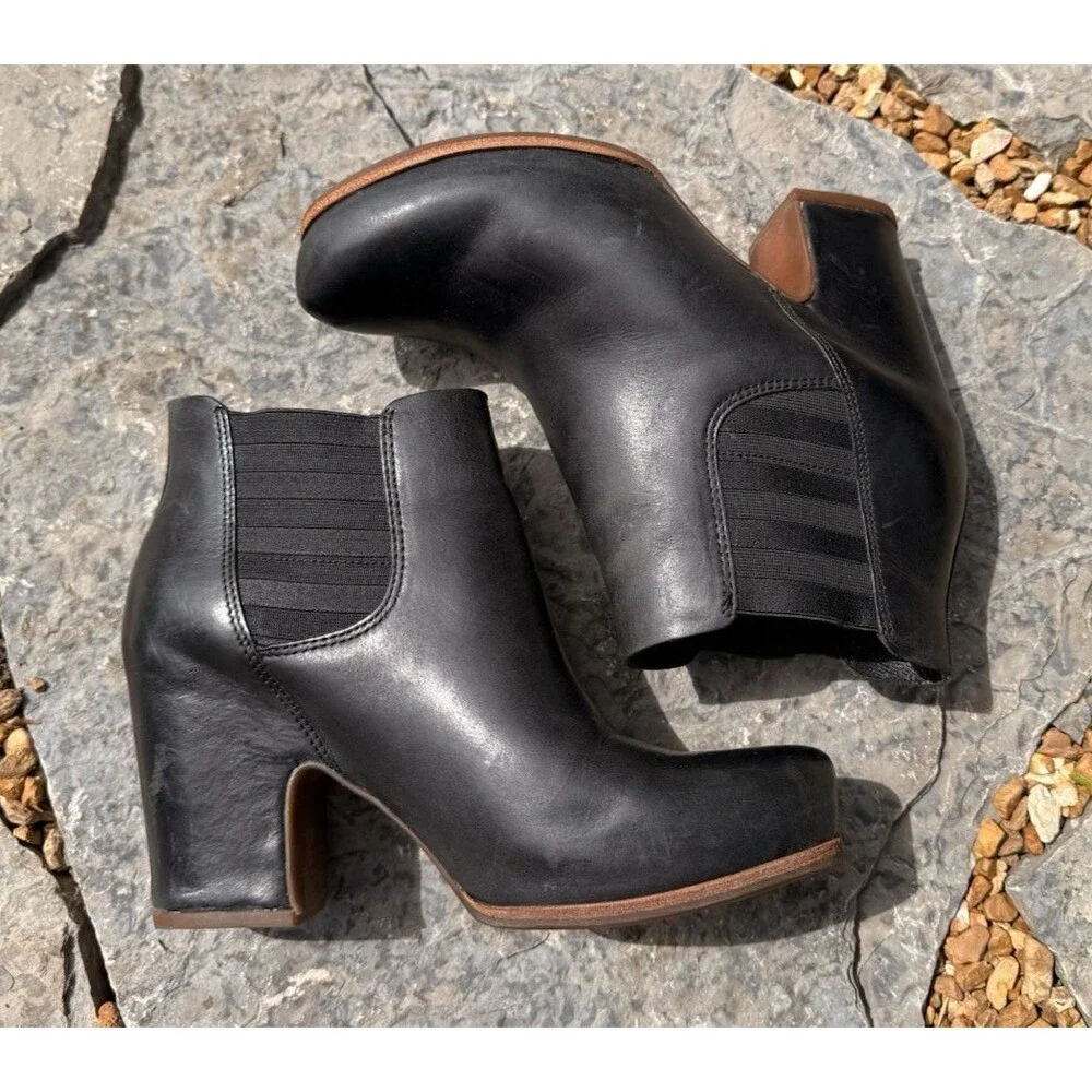 Kork Ease Shirome Chelsea Bootie Women Size 7.5 M Black Leather Ankle Boot